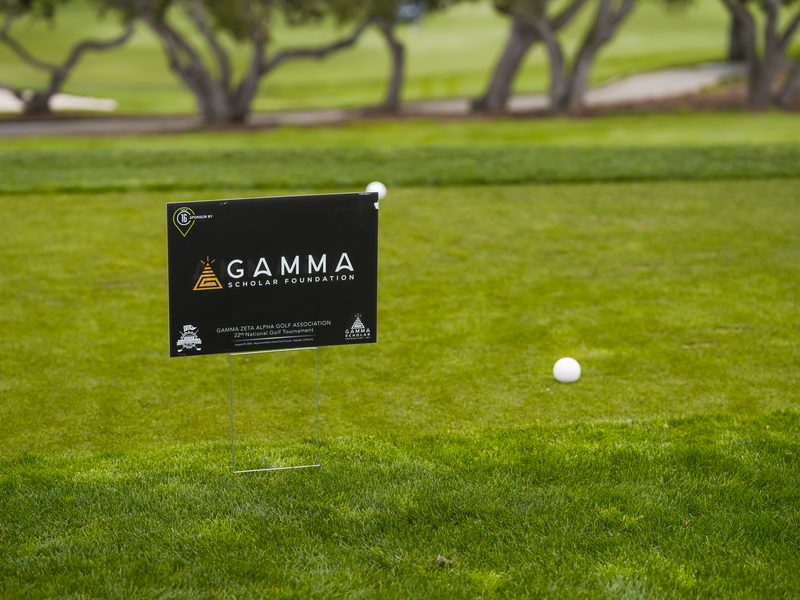 The Foundation's own hole sign, out on the course