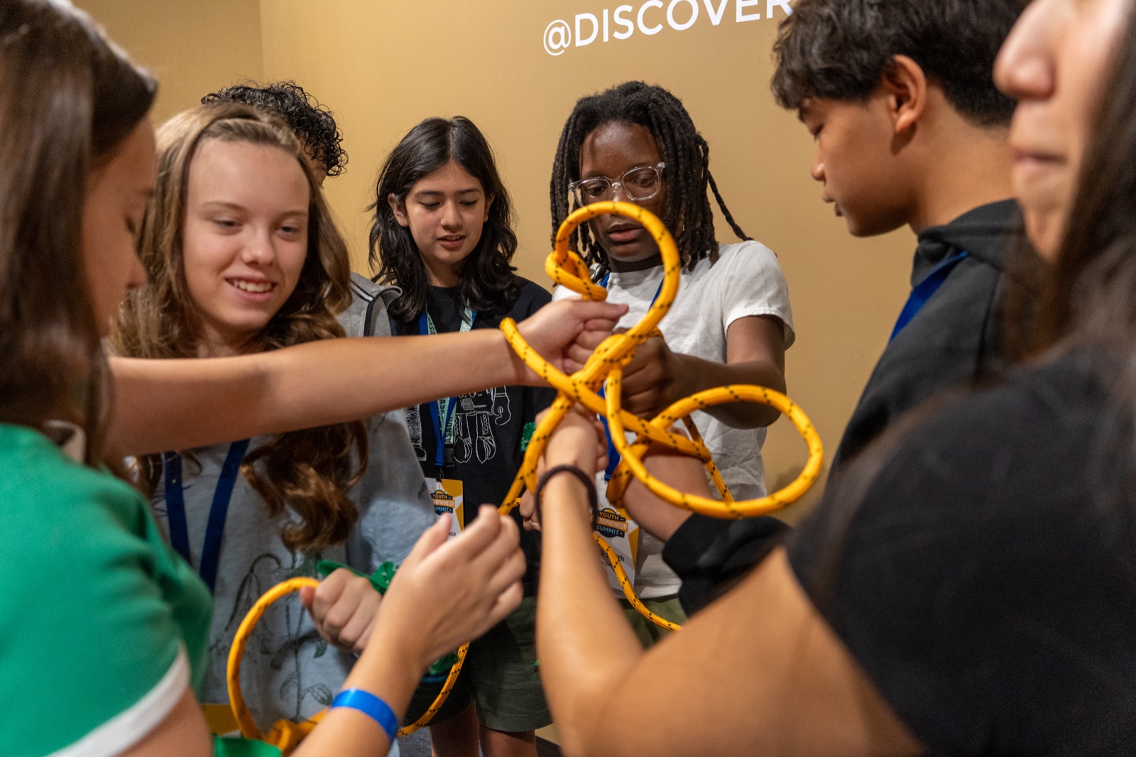 Students collaborate on a hands-on activity at a past YES event